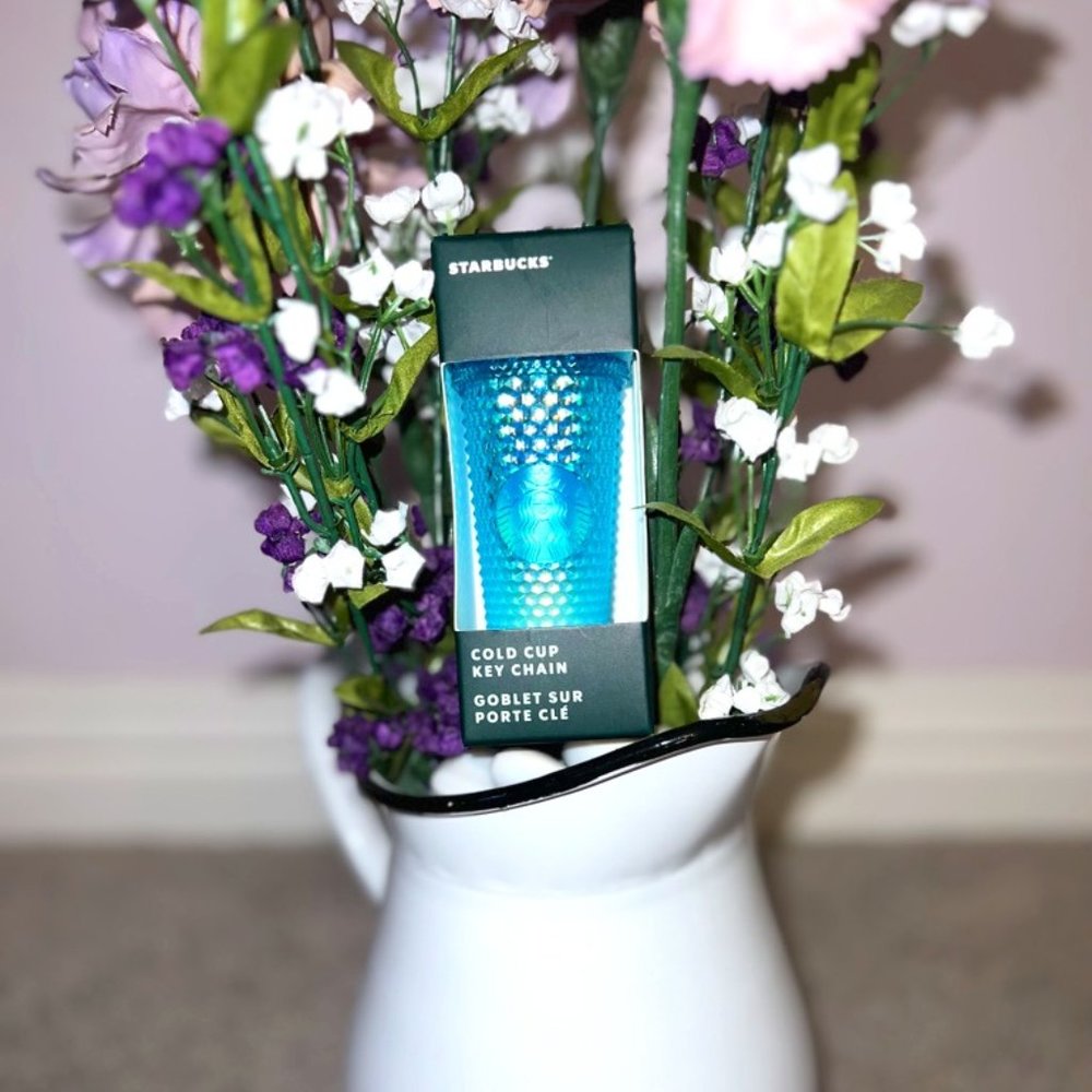 NWT Starbucks Light Blue to matte blue ombre keychain